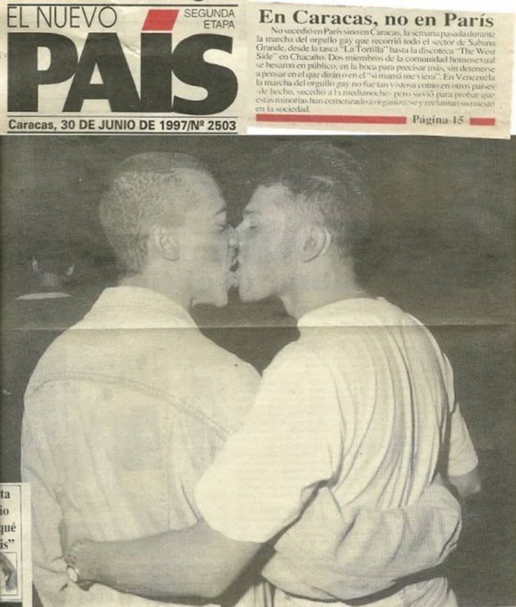 Primera marcha del orgullo, bulevar de Sabana Grande, 29 de junio de 1997.